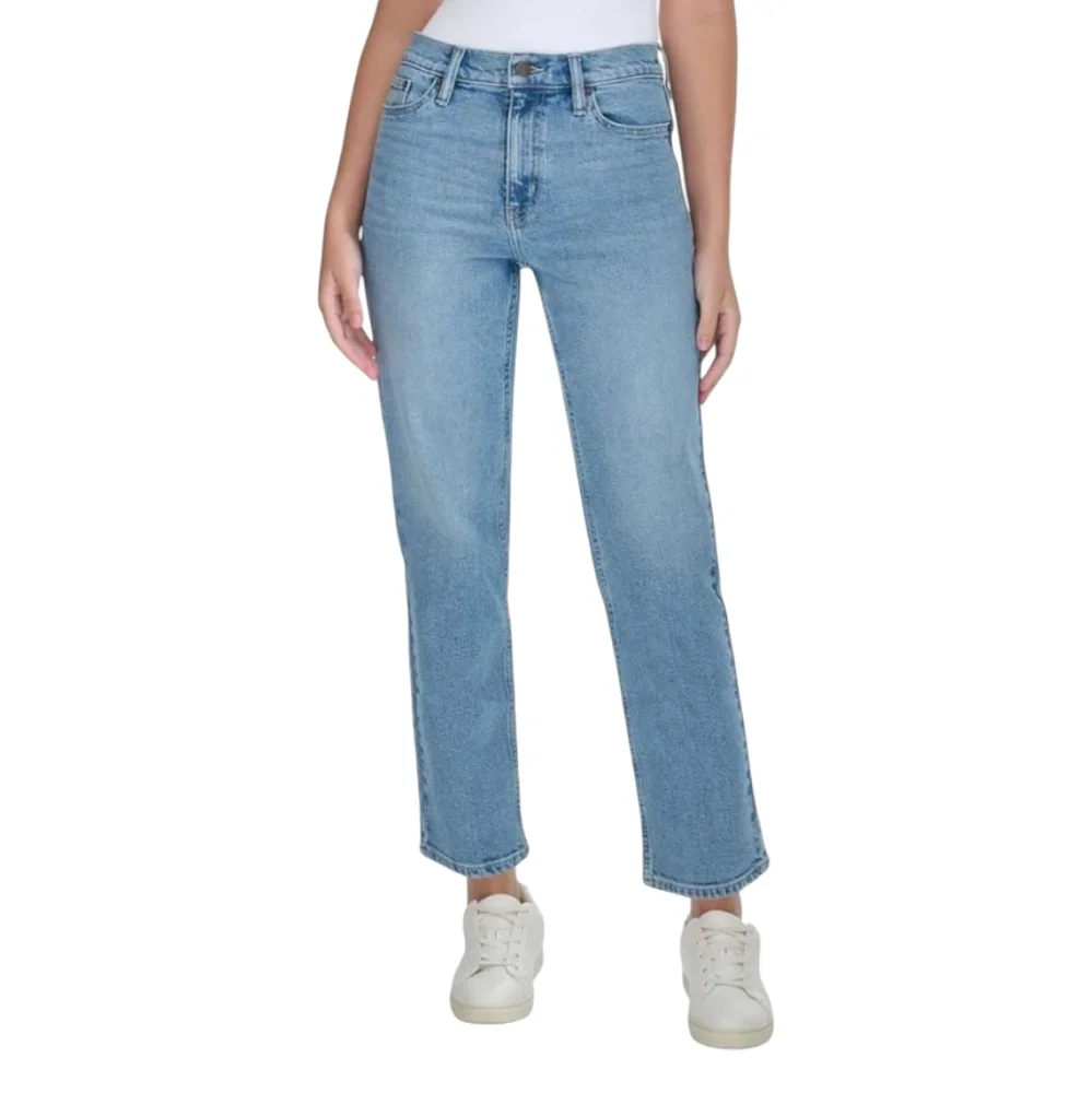 NWT Calvin Klein Women's Size 14 High Rise Straight Leg Light Blue Jeans - Picture 3 of 8